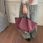 Women's Tote Bag Vintage Large-Capacity Soft PU Leather Hasp Shoulder Bag with Phone Pocket