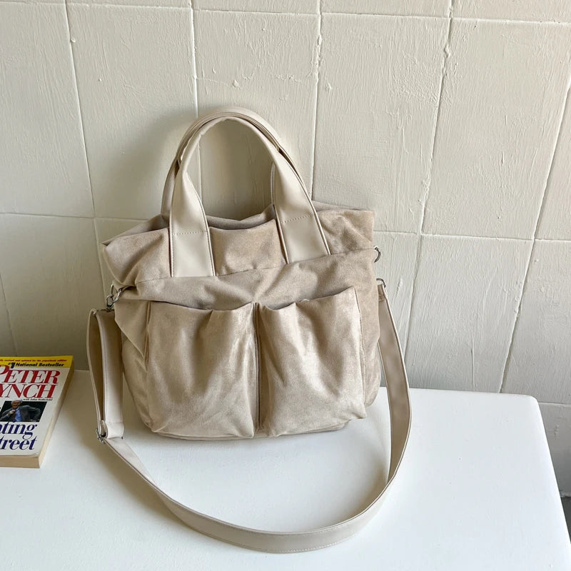 Women's PU Tote Shoulder Bag with Zip Closure