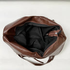 Women's Faux Leather Hobo Shoulder Bag with Zipper Closure