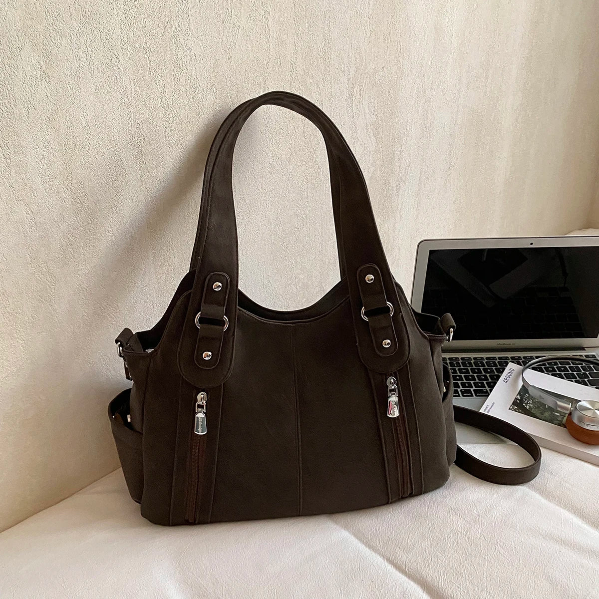 Women's Soft Faux Leather Hobo Shoulder Bag
