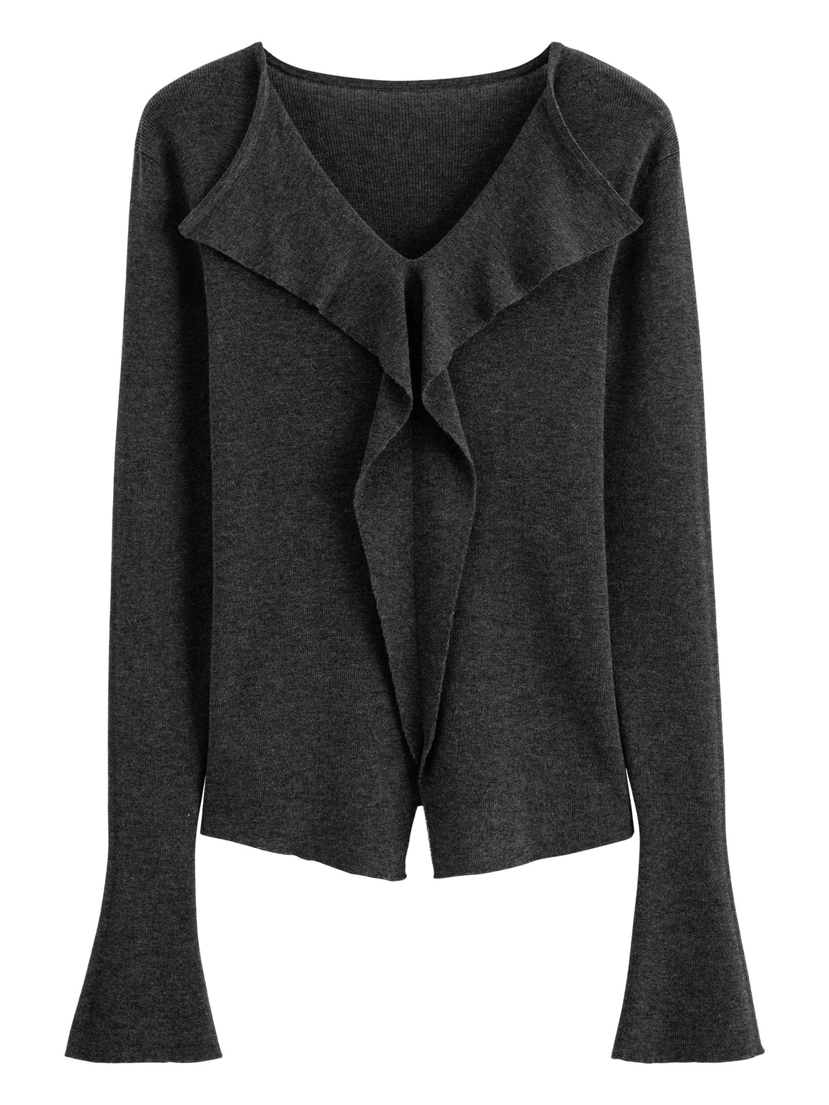 Women's Wool Blend Slim Pullover Sweater – V-Neck, Long Sleeve, Knit