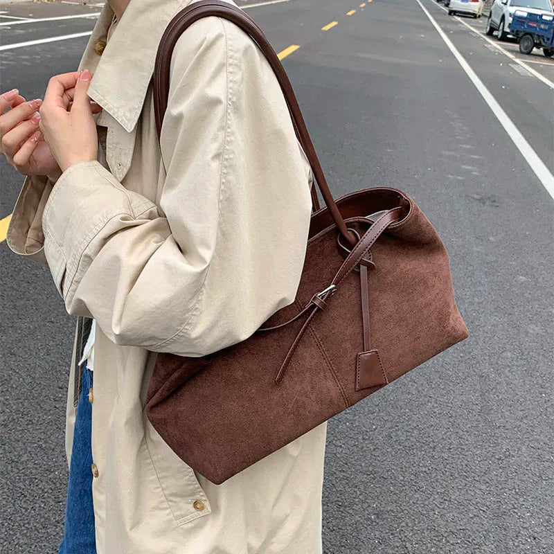 Women's Retro PU Leather Underarm Tote Bag – Casual Shoulder Handbag