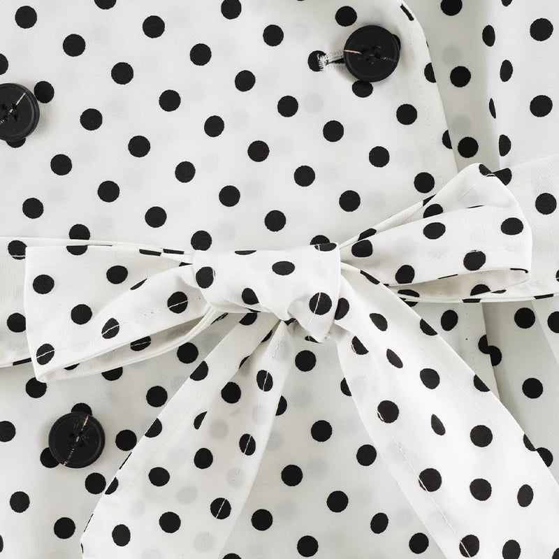 Women’s Polka Dot Double-Breasted Trench Coat