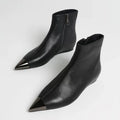 Arden Furtado Women's Winter Ankle Boots – Side Zip Metal Toe Height Increasing Heel