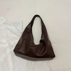Women's Soft PU Leather Hobo Tote Bag – Hasp Closure, Water-Resistant, 37×25×11 cm