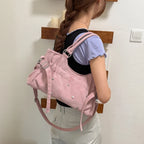 PU Leather Vintage Tote Bag – Rivet Detail, Adjustable Strap, 37×20×9 cm