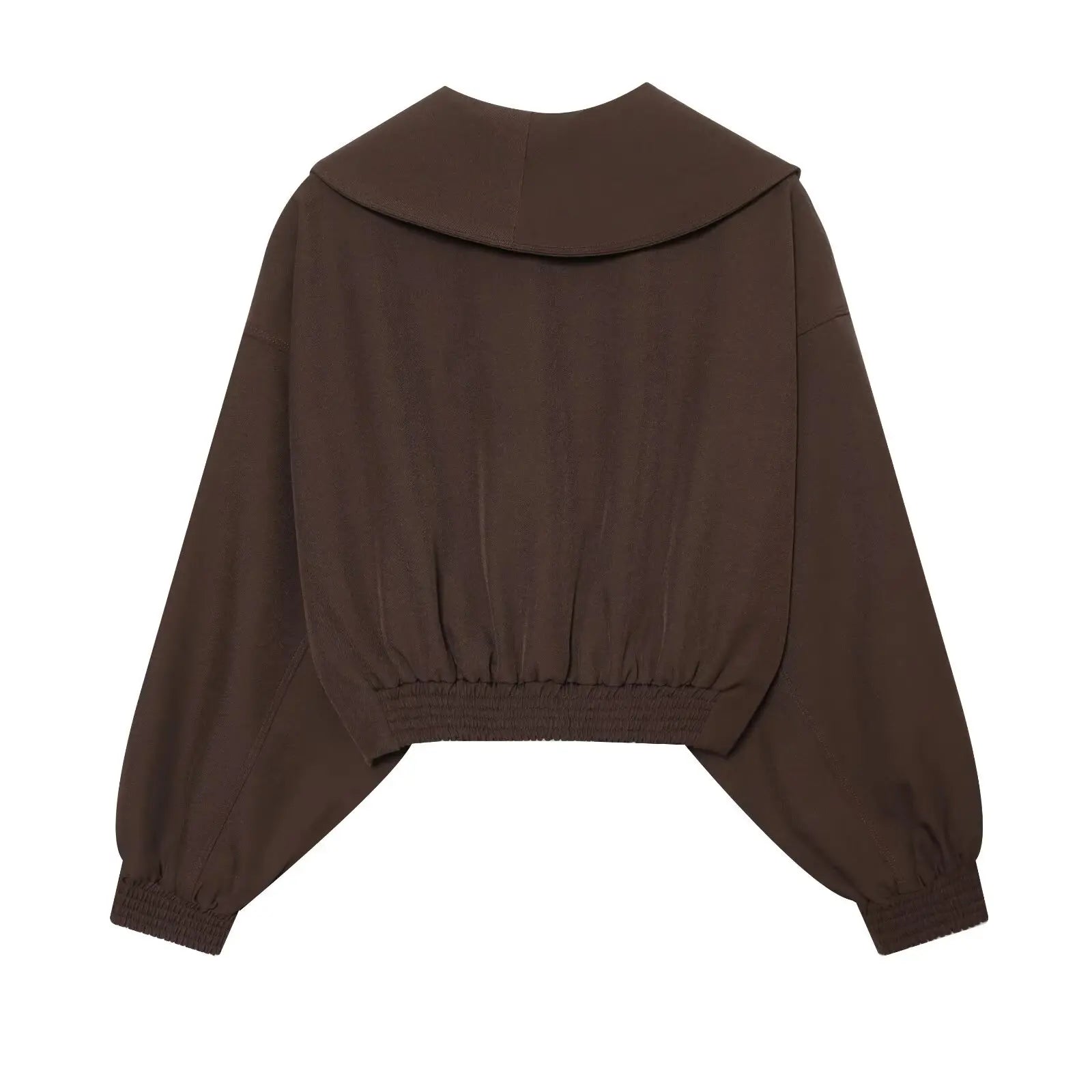 Women's Fashion Cropped Jackets V-Neck Long Sleeves With Bow Solid Pullover Chic Lady Outfits