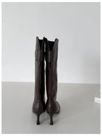 Women's Square Toe Knee-High Boots with Slim Heels