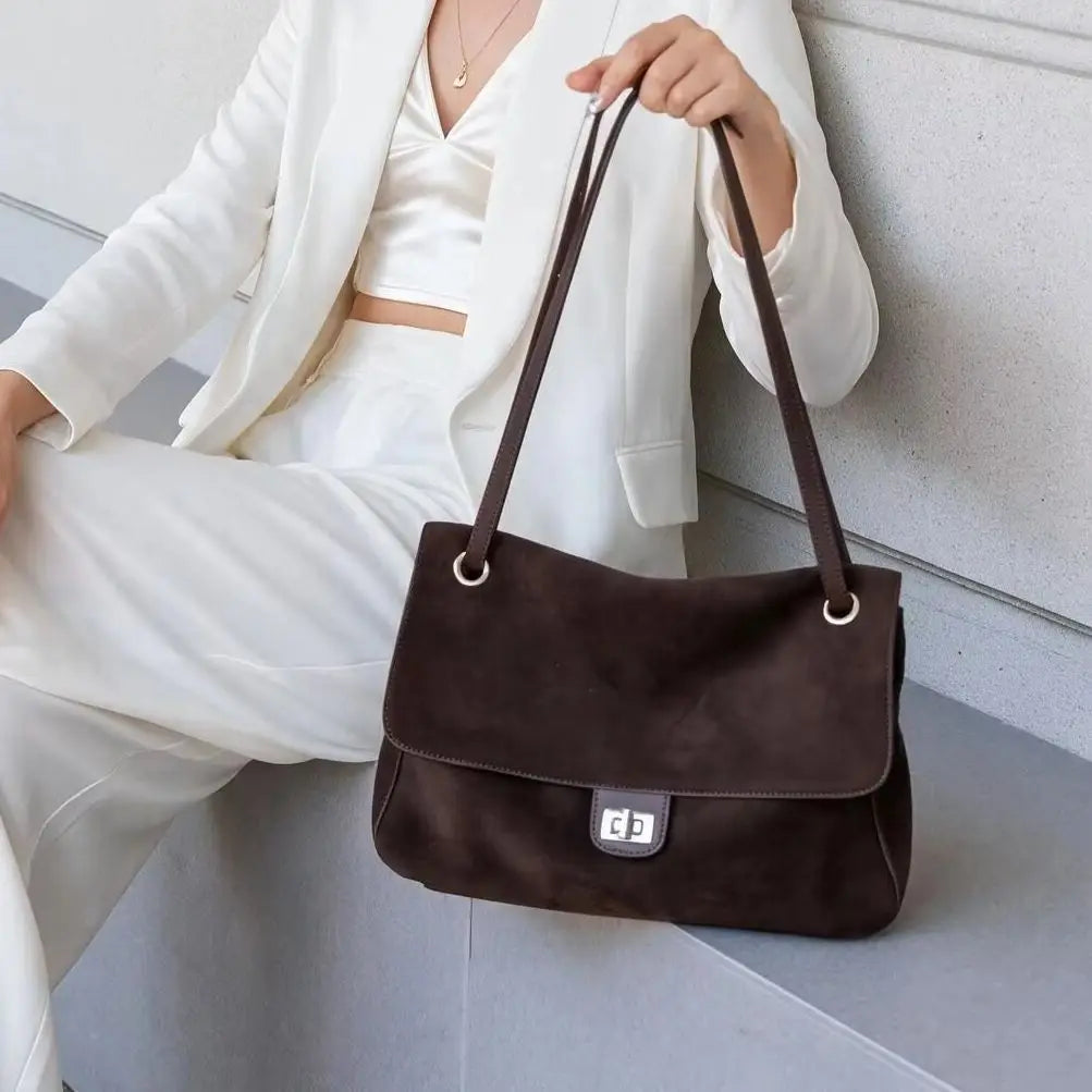 Women's Genuine Leather Large Capacity Tote Bag – Vintage Cowhide Shoulder & Crossbody