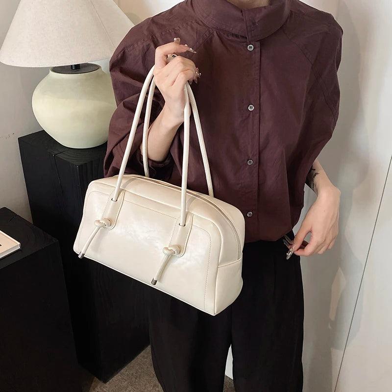 Leather Tote Bags Women Large Zipper Soft Casual Solid Shoulder Bags Purses