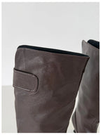 Women's Square Toe Knee-High Boots with Slim Heels