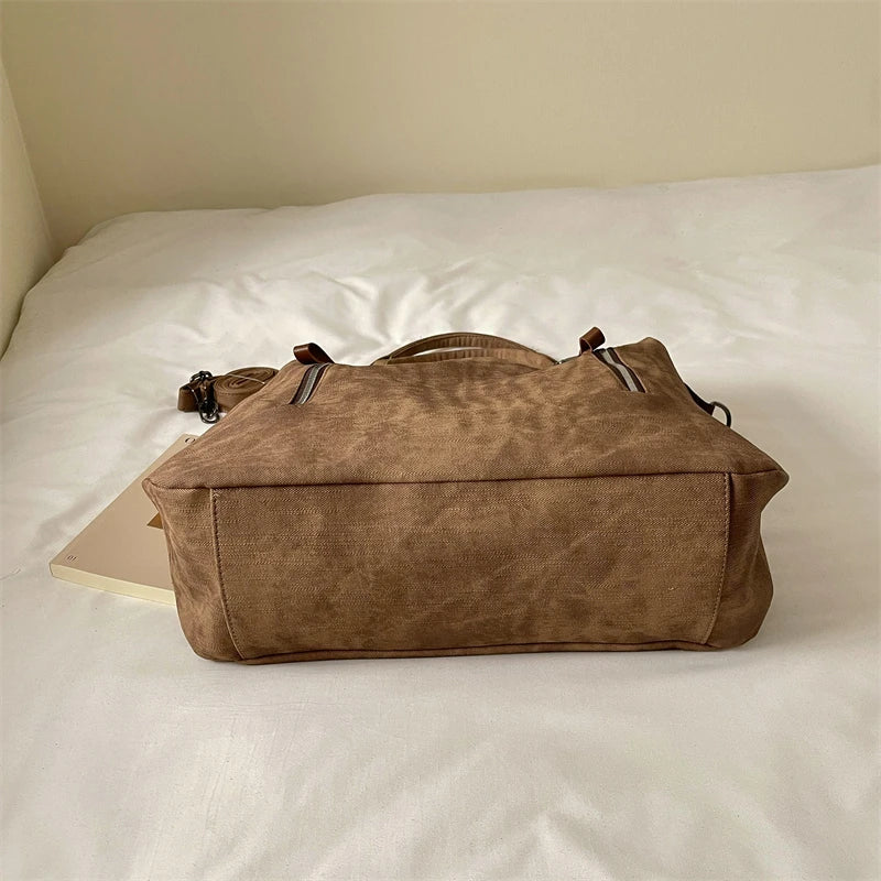 Women's Faux Leather Shoulder Bag with Zipper Closure