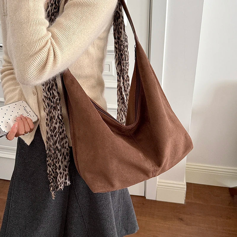Women's Large Soft Faux Leather Hobo Shoulder Bag
