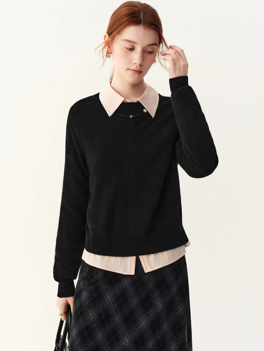 Women's Sweater 100% Wool Crew-Neck Pullover Regular Fit Full-Sleeve Soft Warm Knit Casual Office Winter