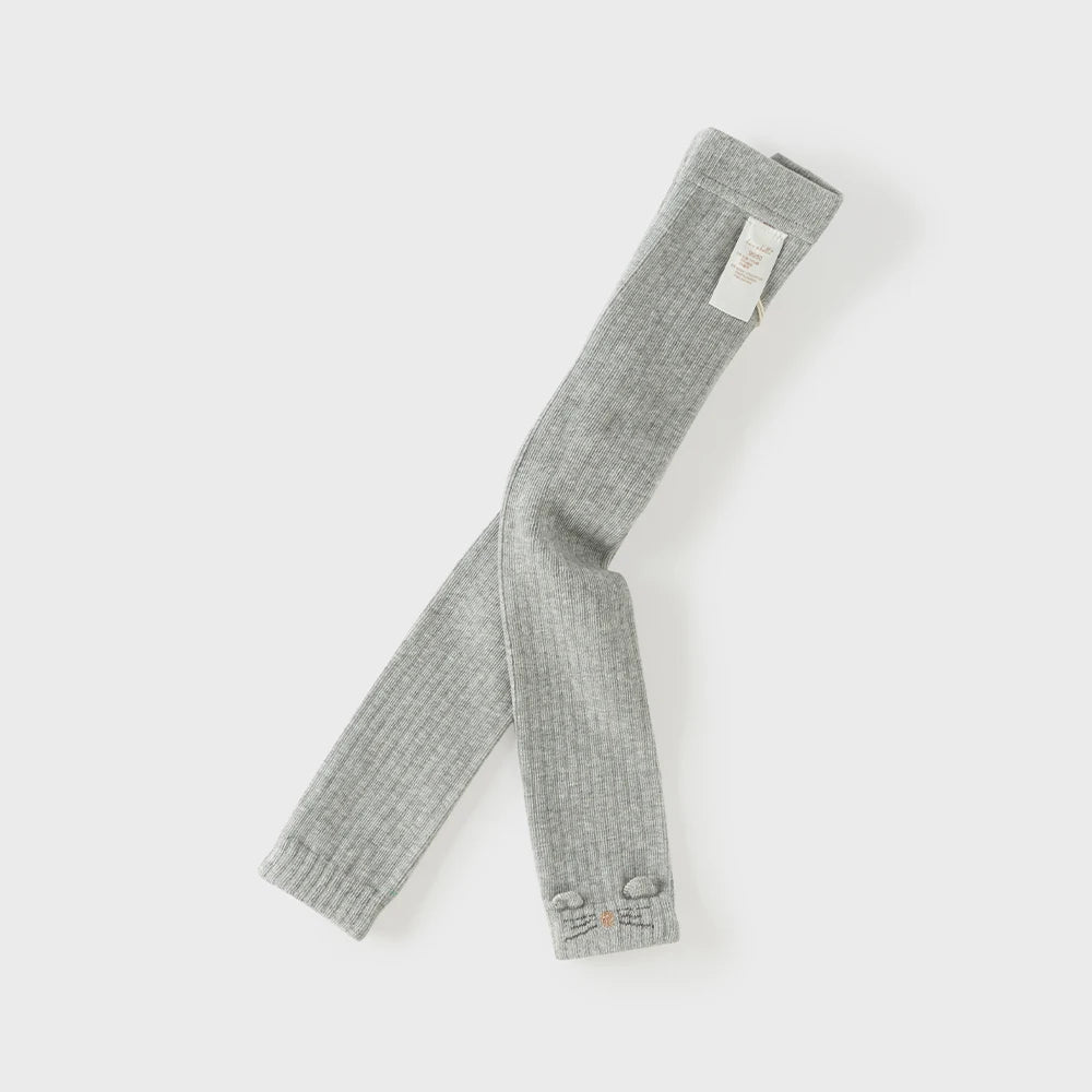 Dave & Bella Girls' Grey Tights – Cute Autumn Pantyhose for Kids Ages 3–12