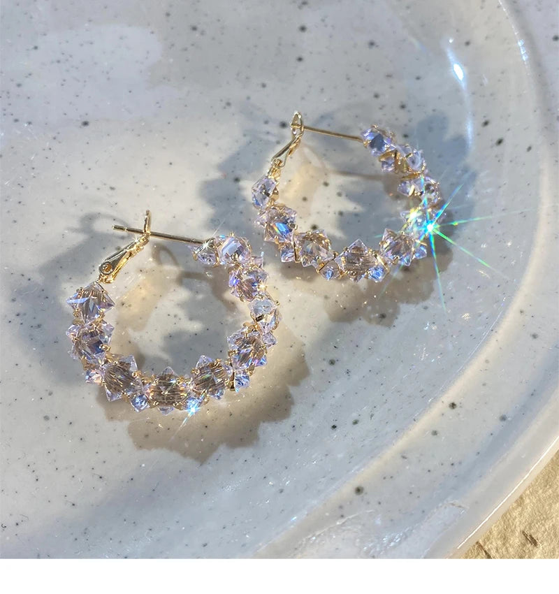 Women's Gold-Tone Cubic Zirconia Hoop Earrings