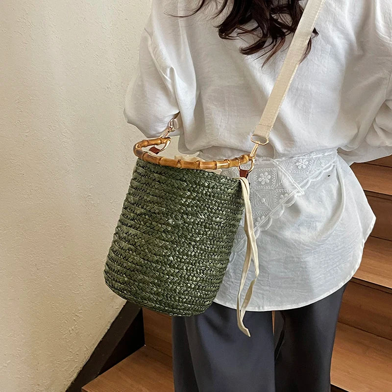 Small Straw Bucket Crossbody Bag for Women - Summer 2025 Se1e73294716348de92a3c202eca0b176C STYLEINGER