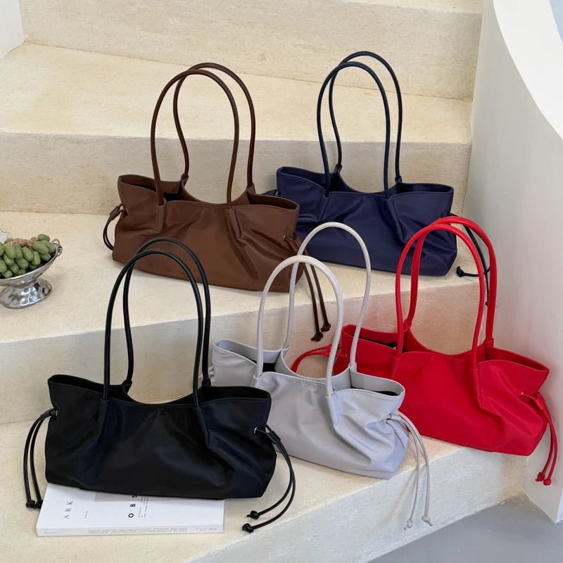 Women's Large Capacity Tote Bag – Hasp Closure, Shoulder Strap, 38×18×10 cm