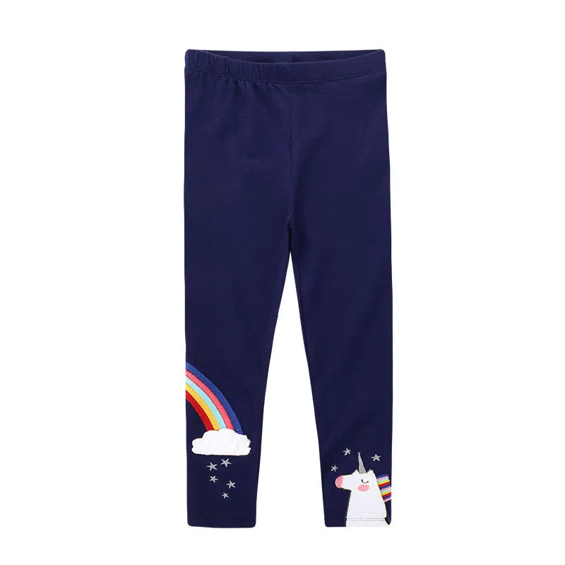 Girls' Leggings Cotton Floral Cartoon Unicorn Print Autumn Kids Tights Pants