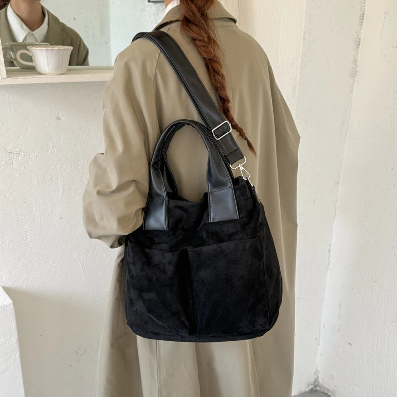 Women's PU Tote Shoulder Bag with Zip Closure