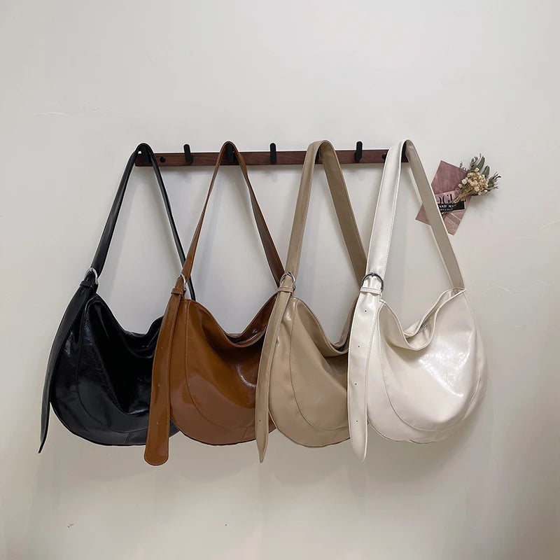 Big Shoulder Hobo Bag for Women - Korean Fashion 2025