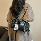 Women's PU Leather Underarm Shoulder Bag – Zipper, Adjustable Strap