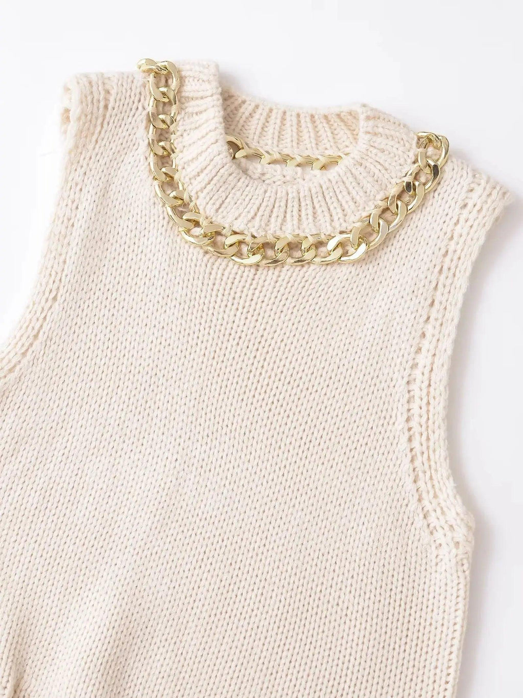 Chain Asymmetric Hem Knit Top Round Neck Sleeveless Tank Top Se479ec10783f441c948e29b3f08a2ff71 STYLEINGER