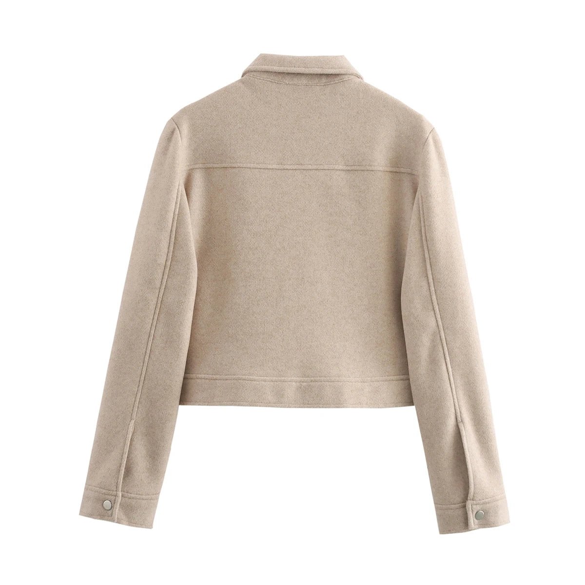 Women's Zipper Jacket Coat Winter Long Sleeve Pocket Outerwear Coat Short Street Elegant