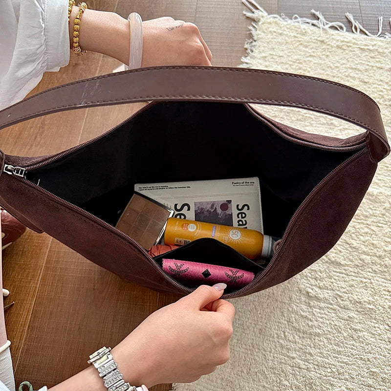 Women's Large Soft Faux Leather Hobo Shoulder Bag