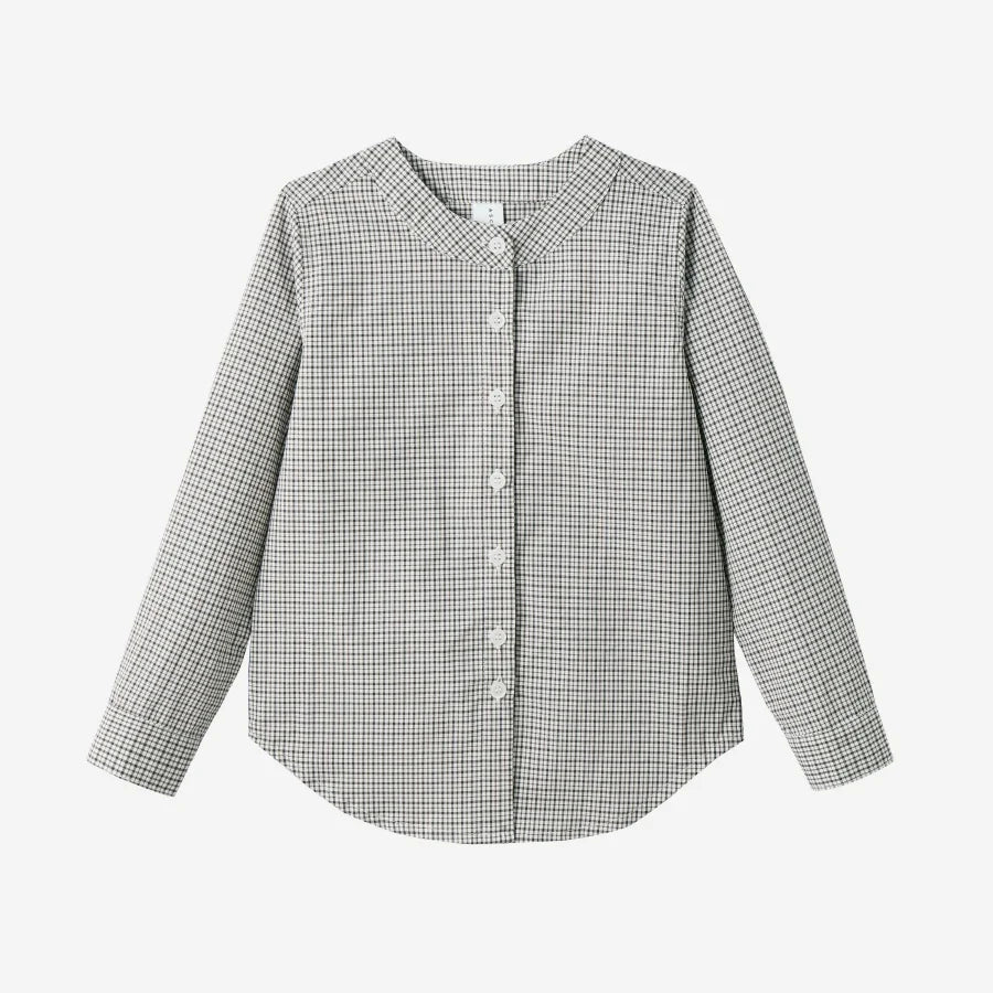 Braun kariertes Familientraktat-Kleid & Geschwister-Outfits mit Stickerei