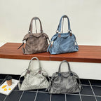 Women's Rivet PU Leather Large Capacity Shoulder Bag – Punk Style Tote Handbag