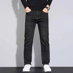 New Style Business Men's Jeans Casual Straight Stretch Fashion Classic Blue Black Work Pant Denim Trousers Male Clothing