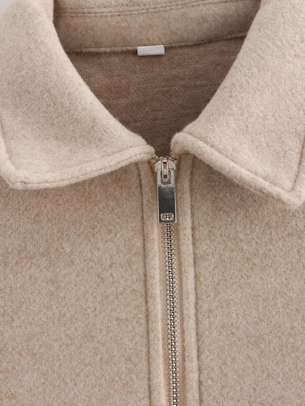 Women's Zipper Jacket Coat Winter Long Sleeve Pocket Outerwear Coat Short Street Elegant