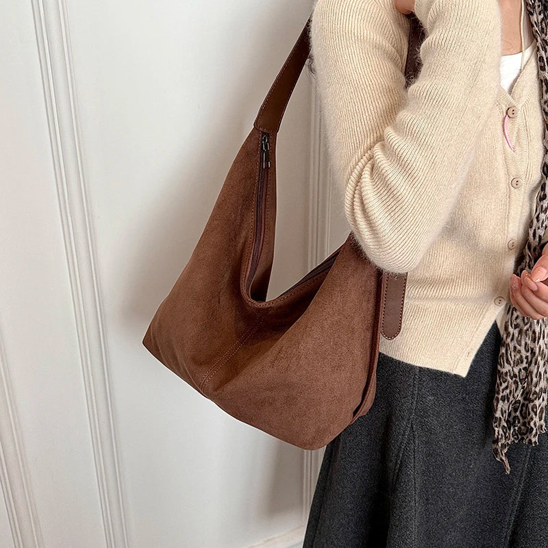 Women's Large Soft Faux Leather Hobo Shoulder Bag