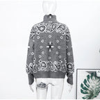 Women's Cardigan Striped Knit Open-Front O-Neck Loose Full-Sleeve Casual Autumn Winter Sweater