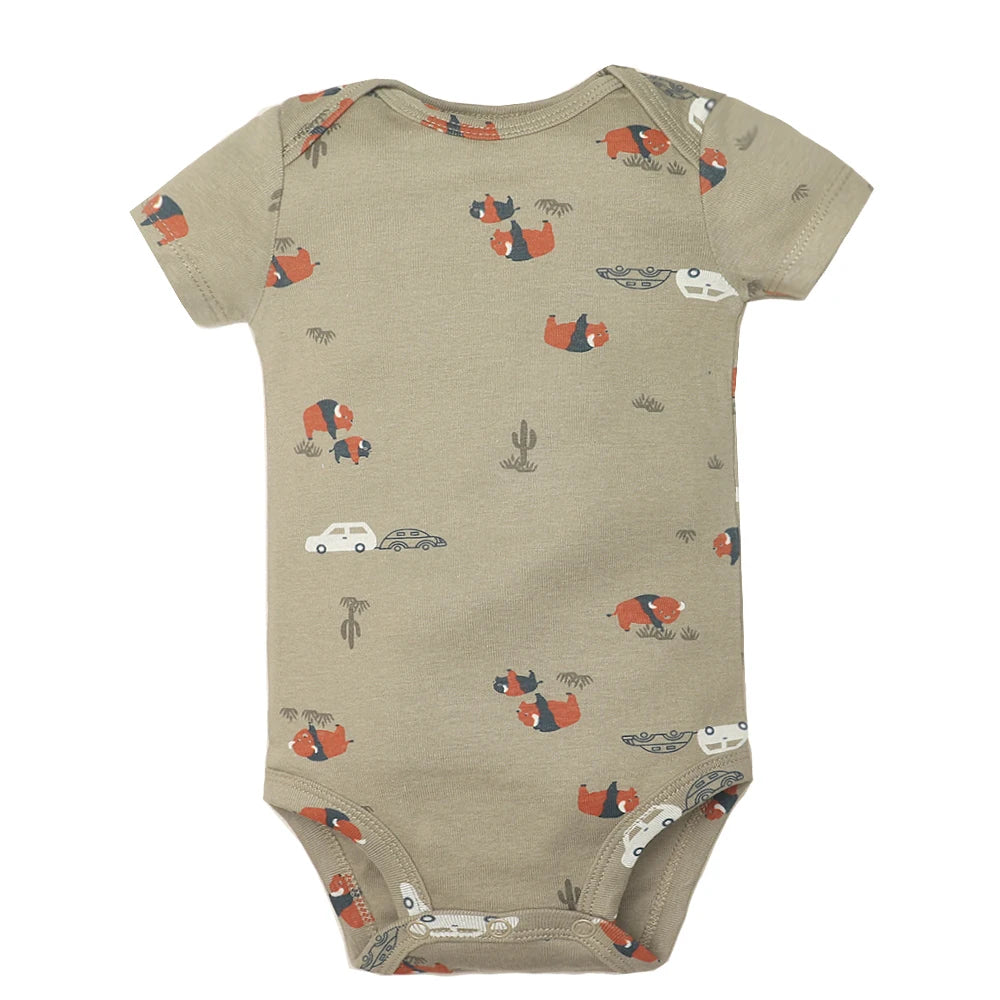Baby Cotton Short-Sleeve Bodysuits, 5-Pack, 6–24 Months