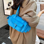 Women's Shoulder Bag Vintage Faux-Suede Baguette Zipper Underarm Bag with Phone Pocket