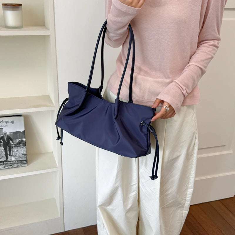 Women's Large Capacity Tote Bag – Hasp Closure, Shoulder Strap, 38×18×10 cm