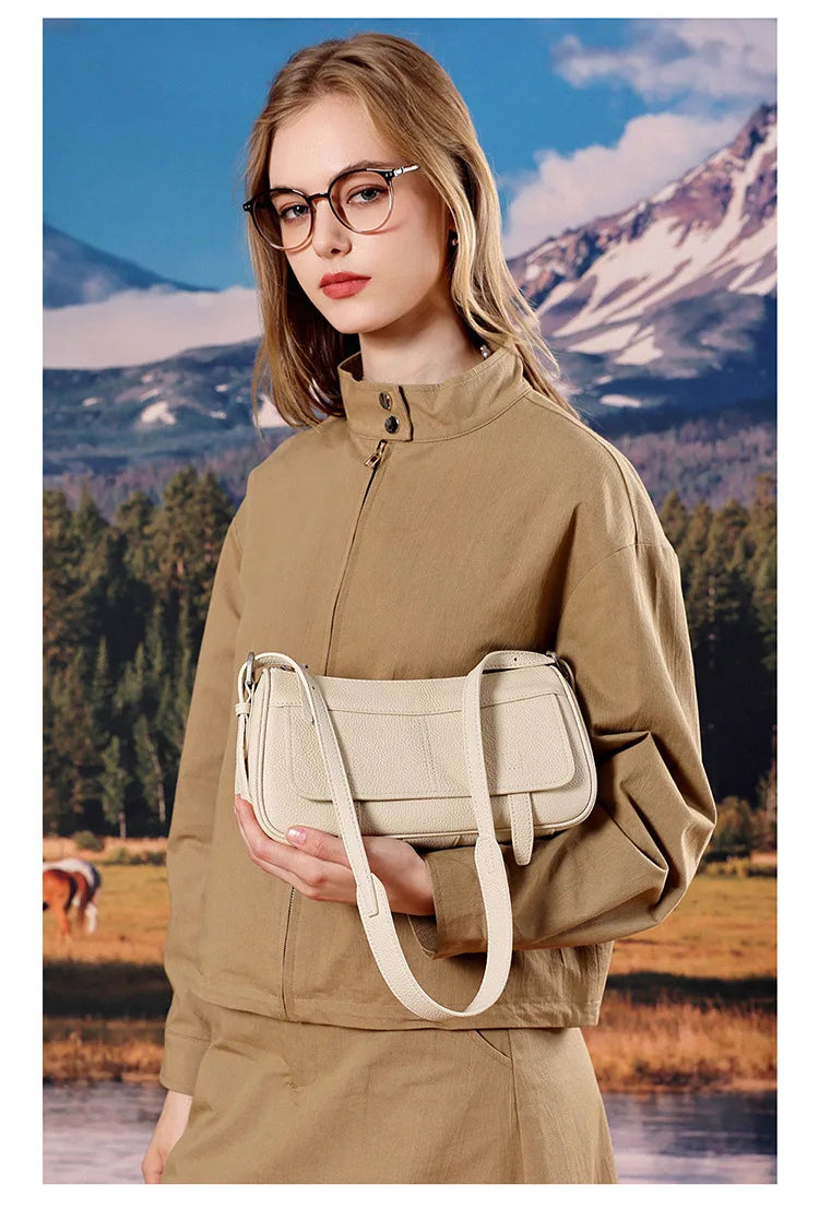 Women's Vintage Genuine Leather Crossbody Bag – Soft Cowhide Bowling Shoulder Bag