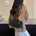 Women's Shoulder Bag Vintage Small PU Leather Zipper Underarm Tote Bag with Phone Pocket