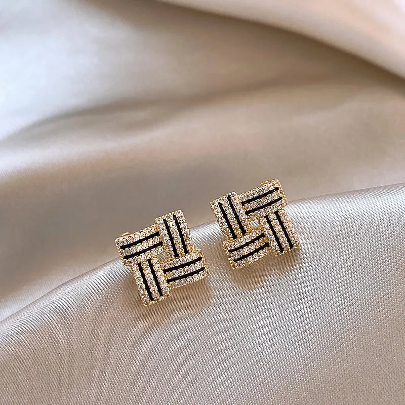 Women's Geometric Cubic Zirconia Stud Earrings