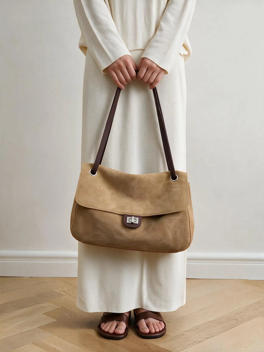 Women's Genuine Leather Large Capacity Tote Bag – Vintage Cowhide Shoulder & Crossbody