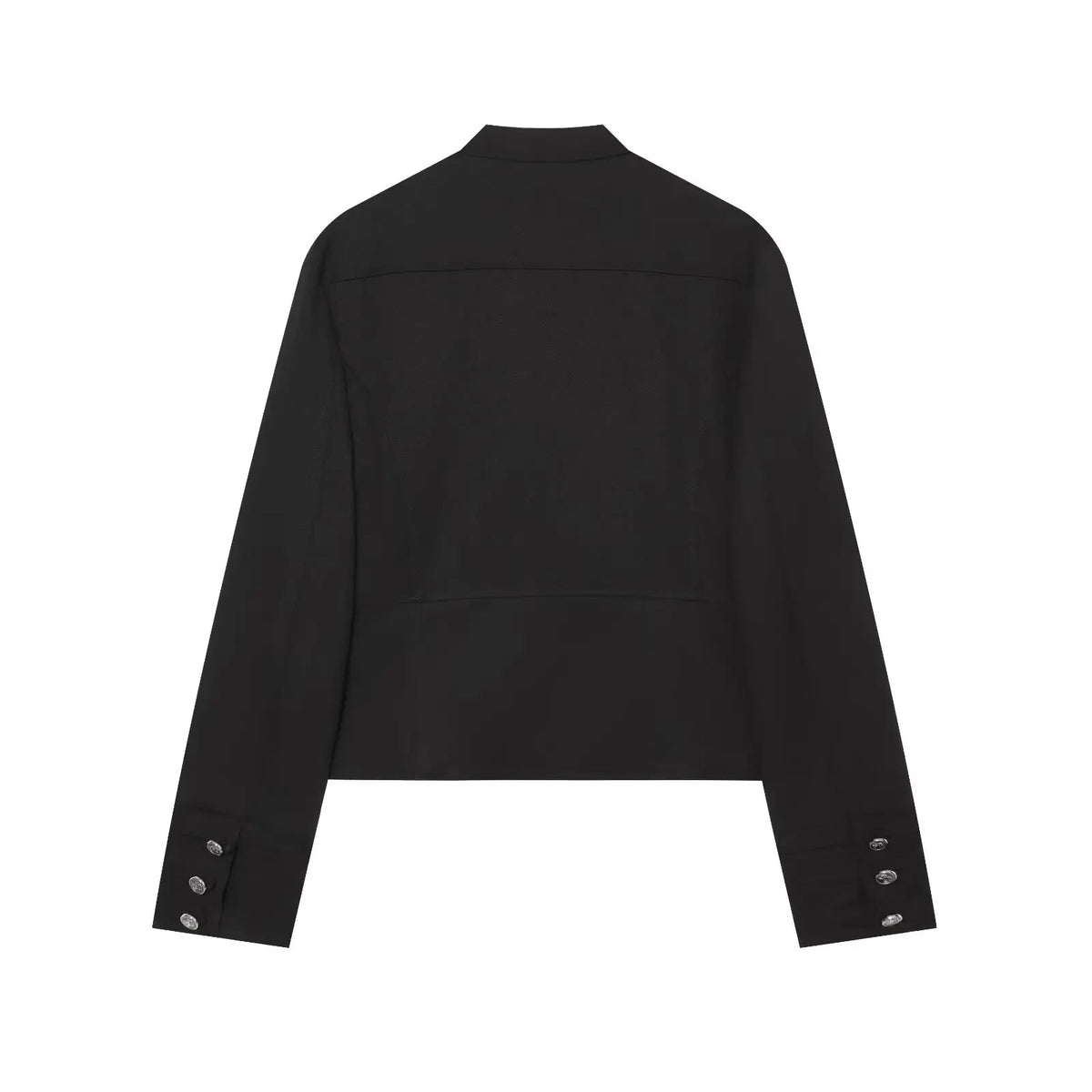 Casaco Feminino Estilo Militar com Fecho e Detalhes de Botões