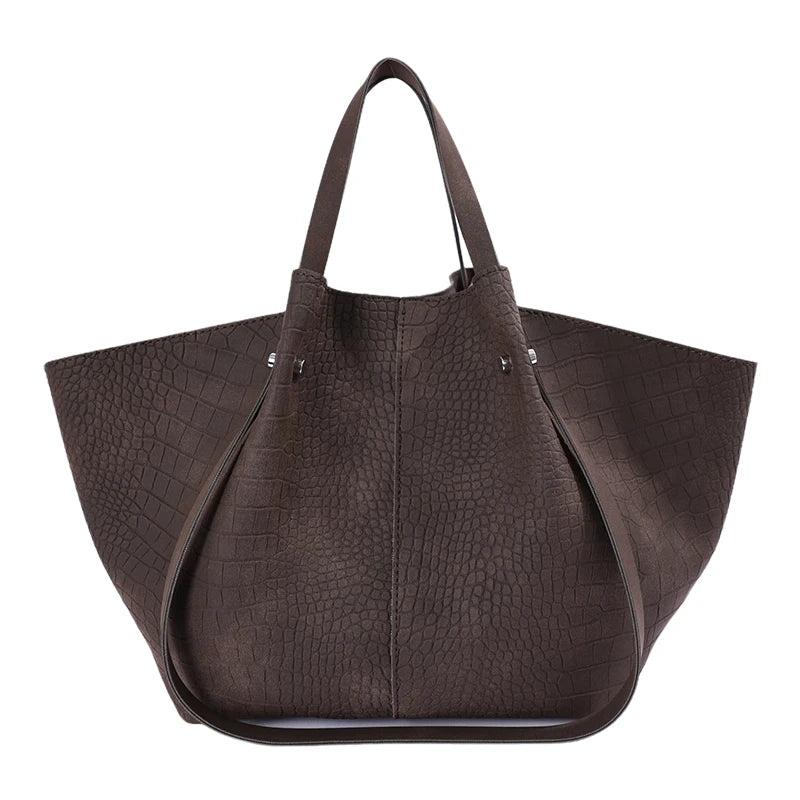 Women's Tote Bag Vintage Large-Capacity Soft PU Leather Hasp Shoulder Bag with Phone Pocket