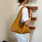 Women's Soft PU Leather Hobo Tote Bag – Hasp Closure, Water-Resistant, 37×25×11 cm