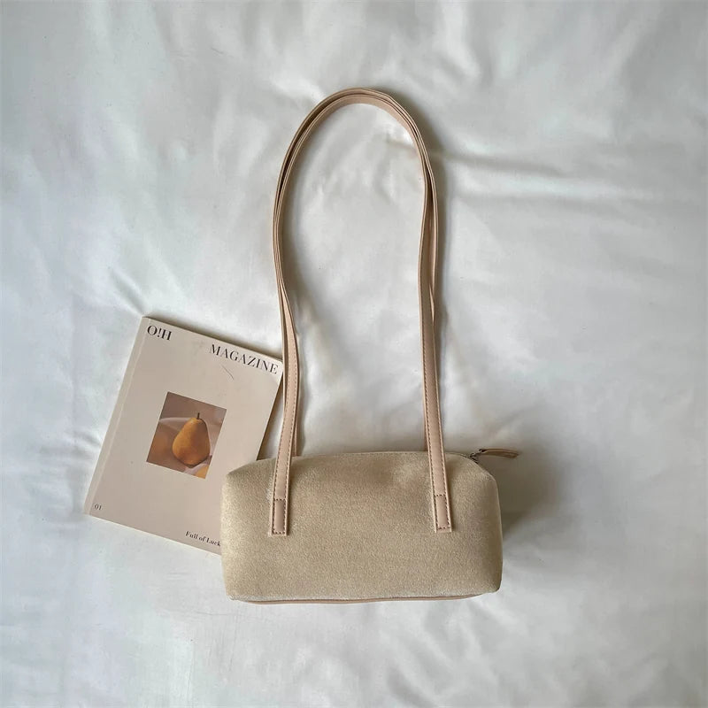 Women's Shoulder Bag Vintage Small PU Leather Zipper Underarm Tote Bag with Phone Pocket