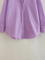 Camicia Oversize Donna con Bottoni - Top Casual Estivo a Maniche Lunghe