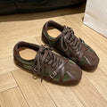 Women Retro Cross Buckle Sneakers - Cow Suede Casual Walking Shoes