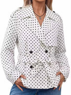 Women’s Polka Dot Double-Breasted Trench Coat