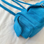 Women's Shoulder Bag Vintage Faux-Suede Baguette Zipper Underarm Bag with Phone Pocket
